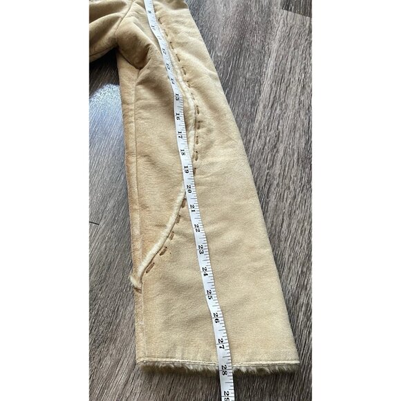 Vintage Guess Suede Leather Jacket Women’s Sz SMALL Brown Coat Faux Fur Stitched - Picture 8 of 16